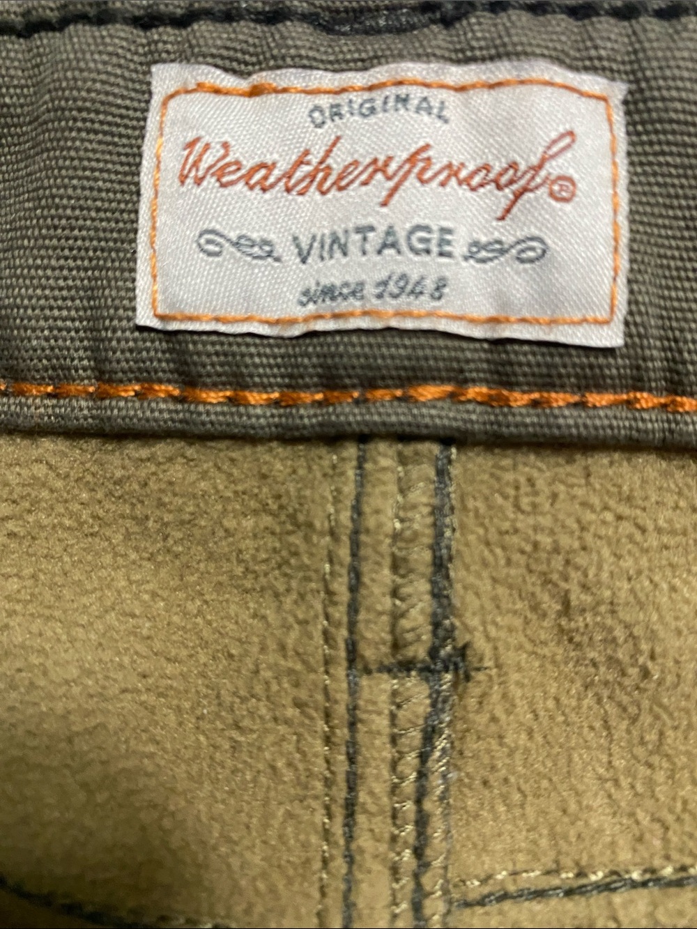 Weatherproof Olive Green Pants with Lining 40x30 - Picture 5 of 8
